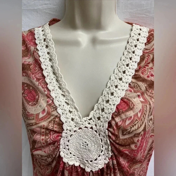 🌸 Cha Cha Vente Boho Sleeveless Paisley Top – Size M 🌸 - Picture 3 of 7